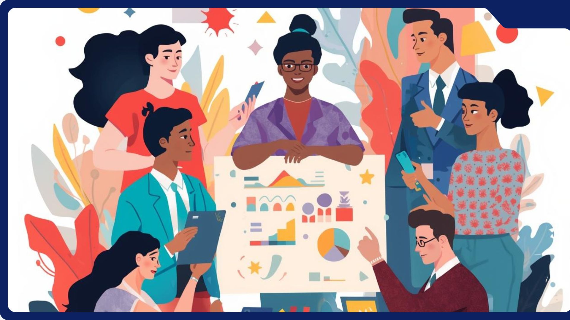 Illustration of digital marketing and SEO strategy planning for business website growth